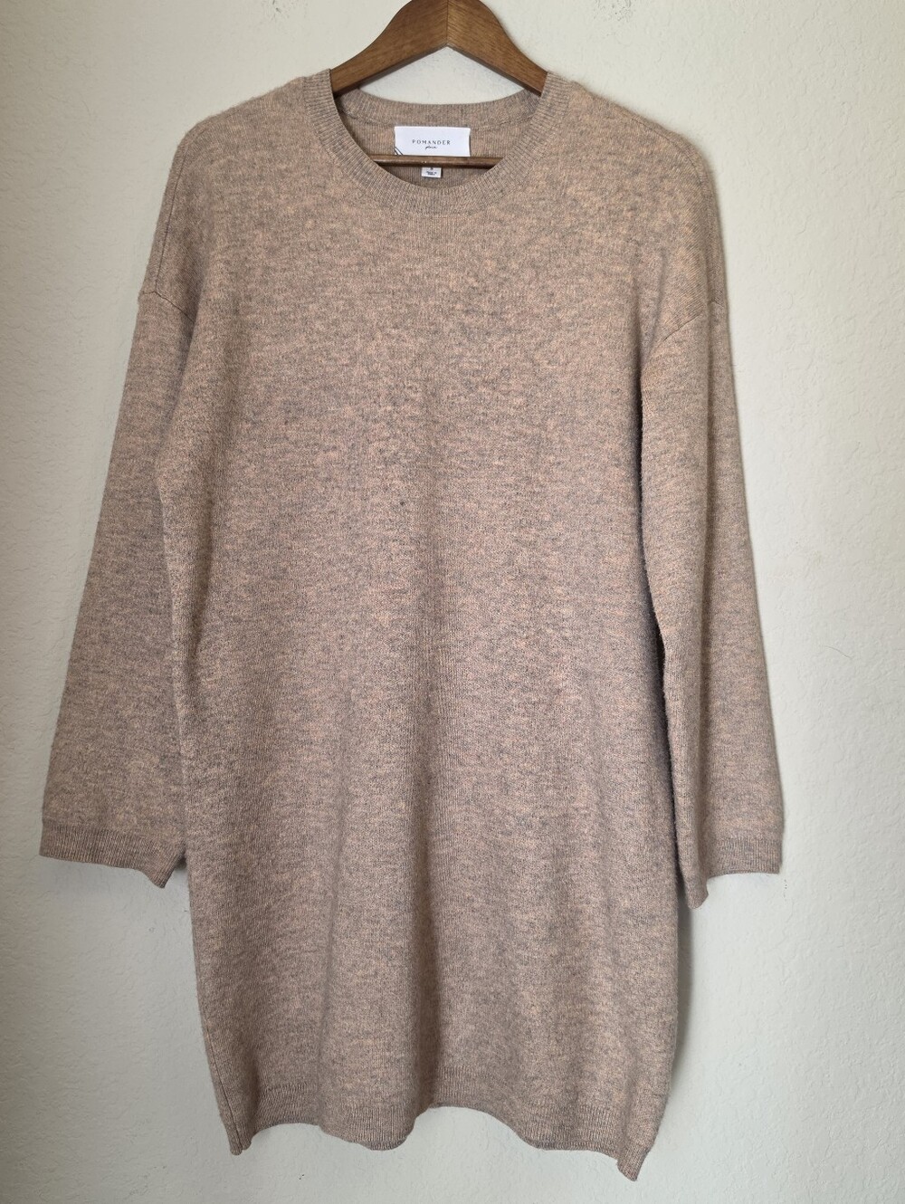 Pomander Place Sandalwood Vivianne Sweater Dress Womens Small Tan Lagenlook